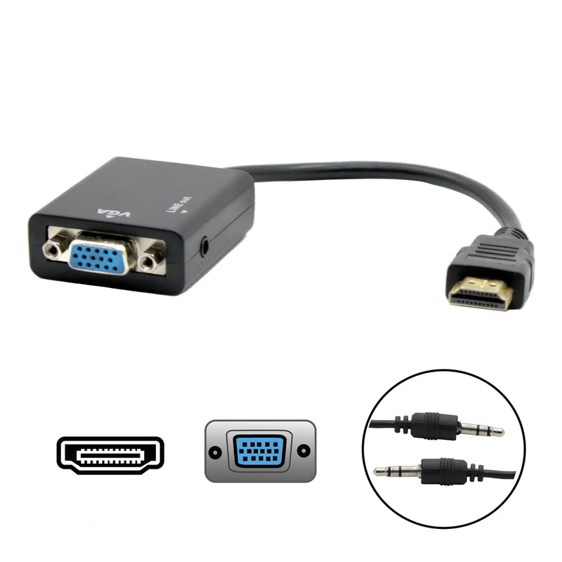 Hdmi To Vga Adapter Converter Cable With P2 Audio Output