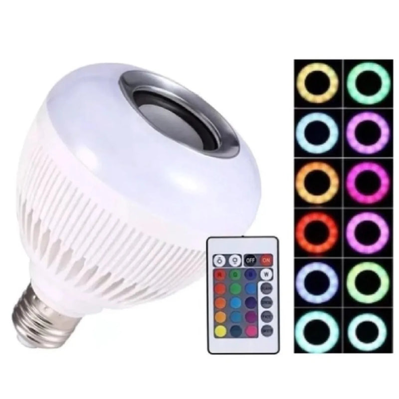 Lampada LED Max com Bluetooth, Caixinha de Som e Controle Remoto