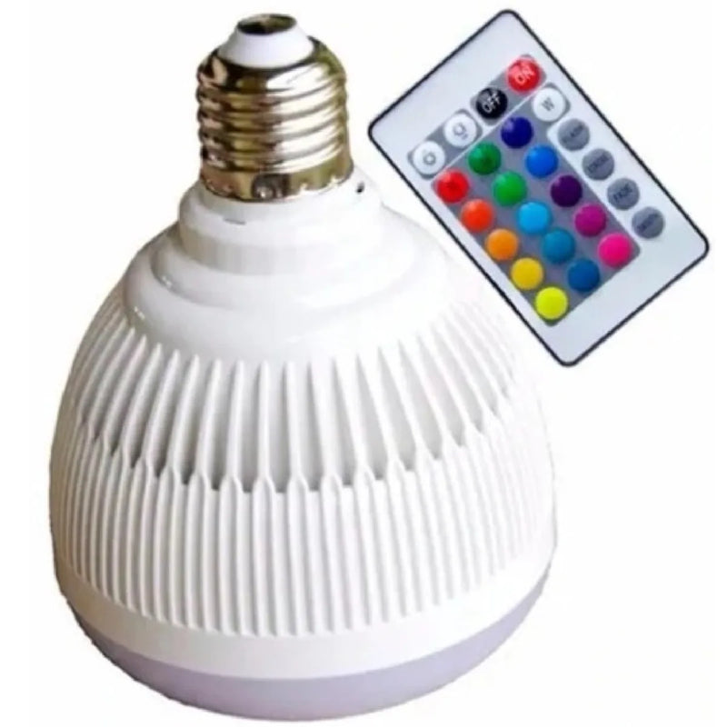 Lampada LED Max com Bluetooth, Caixinha de Som e Controle Remoto