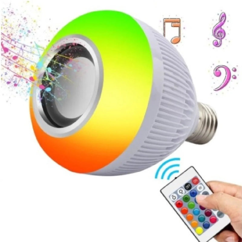 Lampada LED Max com Bluetooth, Caixinha de Som e Controle Remoto